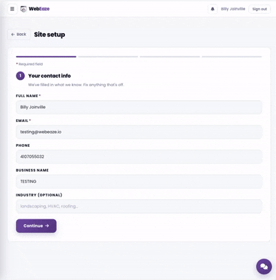Silent looping walkthrough of the site setup